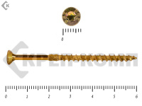 Саморезы Конструкционные, потай Torx, желтый цинк   3.5х 50 мм (200 шт) 