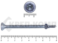 Саморезы Конструкционные, потай Torx, цинк с нарез. ушками на наконечнике  6,3х80 (100 шт)