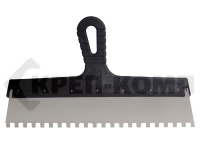 Шпатель "EUROTEX" фасадный 350 мм зуб 6х6 нержавеющая сталь пластмассовая ручка Распродажа