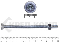 Саморезы Конструкционные, потай Torx, цинк с нарез. ушками на наконечнике 6,3х100 (100 шт)