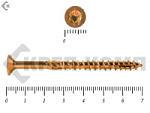 Саморезы Конструкционные, потай Torx, желтый цинк   4.5х 70 мм ПРОФИ HIMTEX (20 шт) – фото