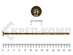 Саморезы Конструкционные, потай Torx, желтый цинк   6.0х240 мм КРЕП-КОМП (100 шт) – фото