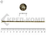 Саморезы Конструкционные, потай Torx, желтый цинк   6.0х280 мм (100 шт) – фото